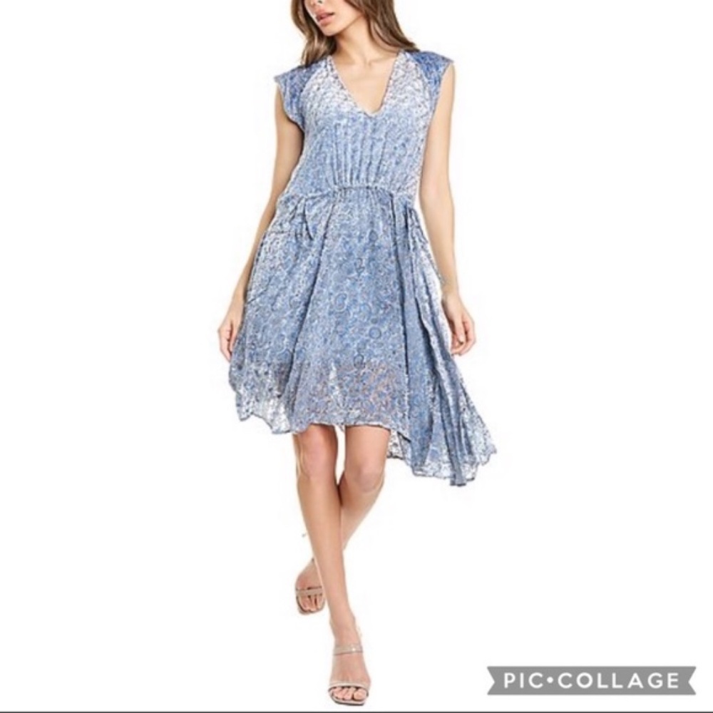 ZADIG & VOLTAIRE midi Asymmetrical silk dress size L